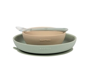 Nattou Silicone Tableware set 3 pcs. Beige/Green