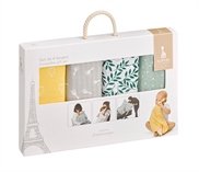 Sophie la girafe 4 colored swaddles set