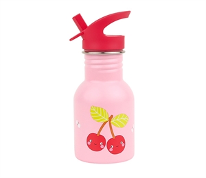 Lille Rustfrit stål drikkeflaske - Happy cherries 
